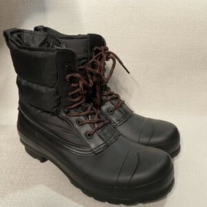 NWOT Hunter Original Short Women’s Black Lace Up Quilted Rain Boots Size 10